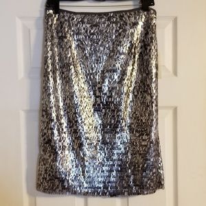 NWT Chico's silver sequin pencil skirt
